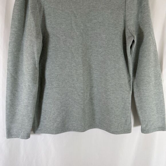 Madewell Sweater Women's Small Grey Ribbed Turtleneck Cotton Blend Pullover - Picture 3 of 11